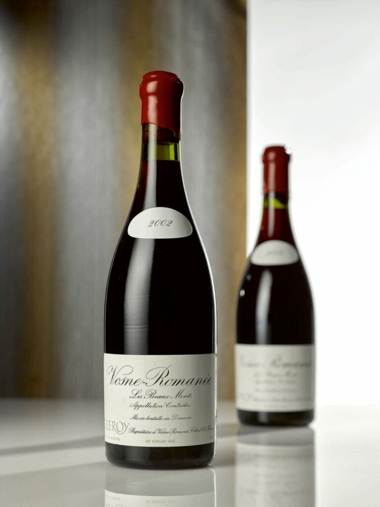 Domaine Leroy, Vosne Romanée,Les Beaux Monts 2002  Estimate $3/4,000