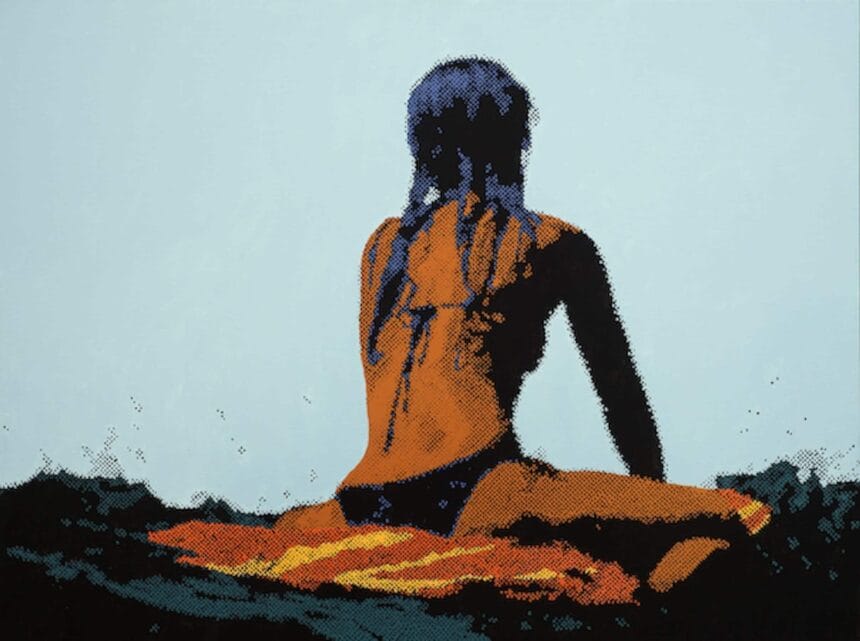 BILLY SCHENCK Surfer Girl 1 Oil on Canvas 31.5 x 41.5 inches