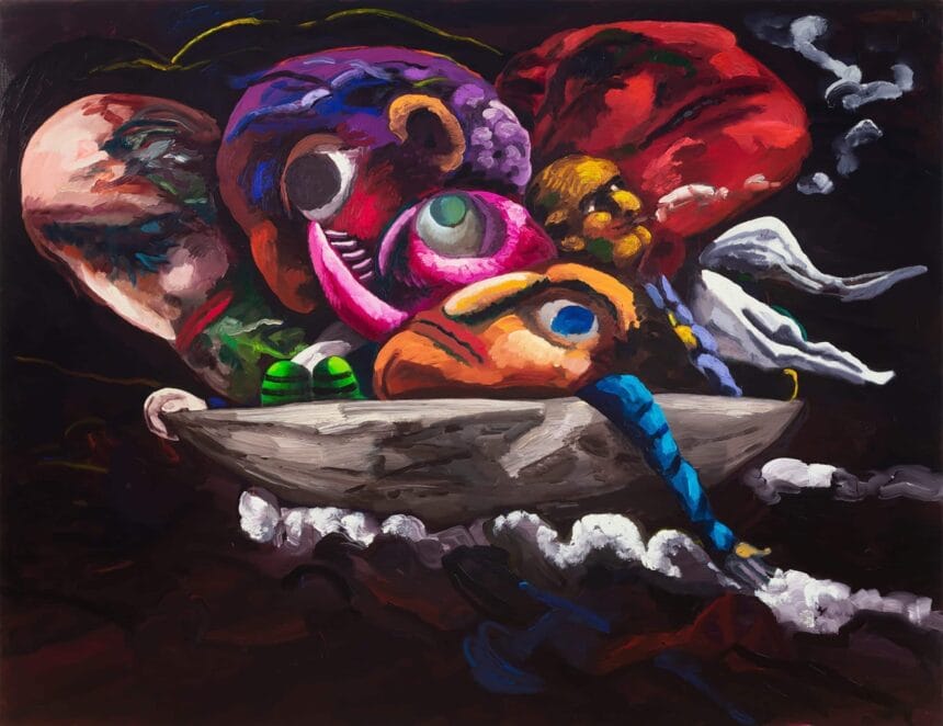 Dana Schutz, Boat Group, 2020, oil on canvas. © Dana Schutz.