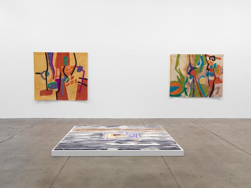 Installation view of Etel Adnan: Seasons, Galerie Lelong & Co., New York, 2020.