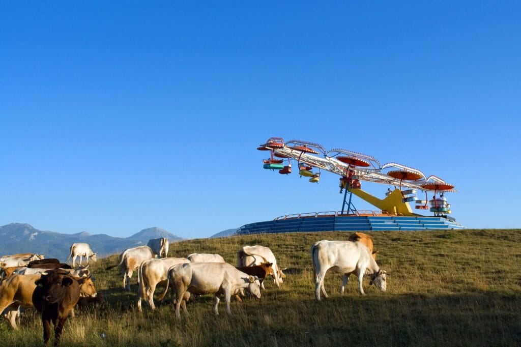 RB Ride, Carsten Höller. Installazione per "ArtePollino. Un altro sud” San Severino Lucano (PZ), 2009. Courtesy Galleria Continua. Photo Lorenzo Fiaschi