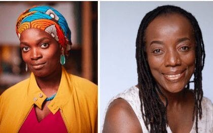 Left: Njideka Akunyili Crosby. Photo by Shaughn and John. Right: Tsitsi Dangarembga. Photo by Hannah Mentz.