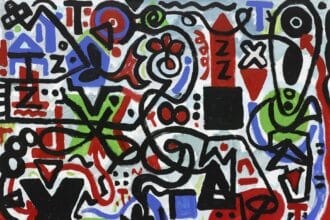 A.R. Penck, "Ungewissheit (Uncertainty)", 2011. Acrylic on canvas, 51 1/4 x 63 inches (130 x 160 cm)