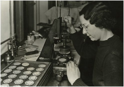 Lewis Hine, Hamilton Watches. Lancaster, Pennsylvania, 1936-37, Gelatin silver print; printed c.1936-37