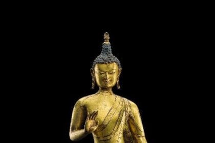 A Gilt Copper Alloy Standing Buddha, Central Tibet, 11th/12th Century Estimate: US$800,000-1,200,000