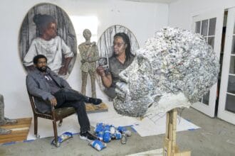 Portrait of the artist in his studio, 2020, Photo: Jesse Jones