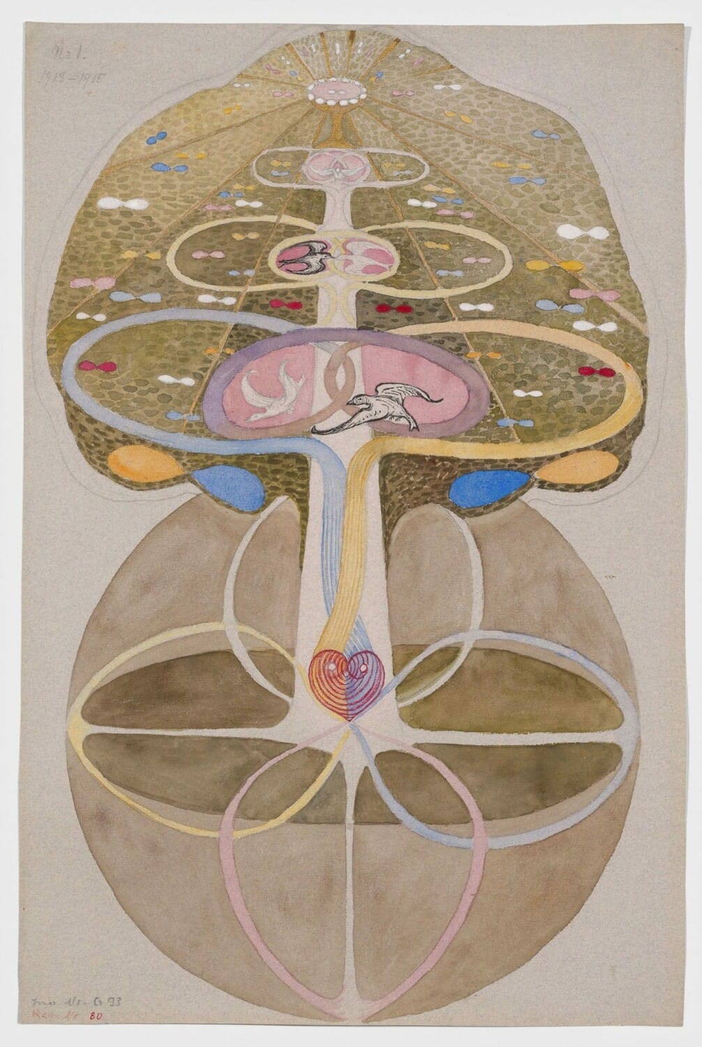 Hilma af Klint, Tree of Knowledge, No. 1, 1913–1915. Courtesy David Zwirner