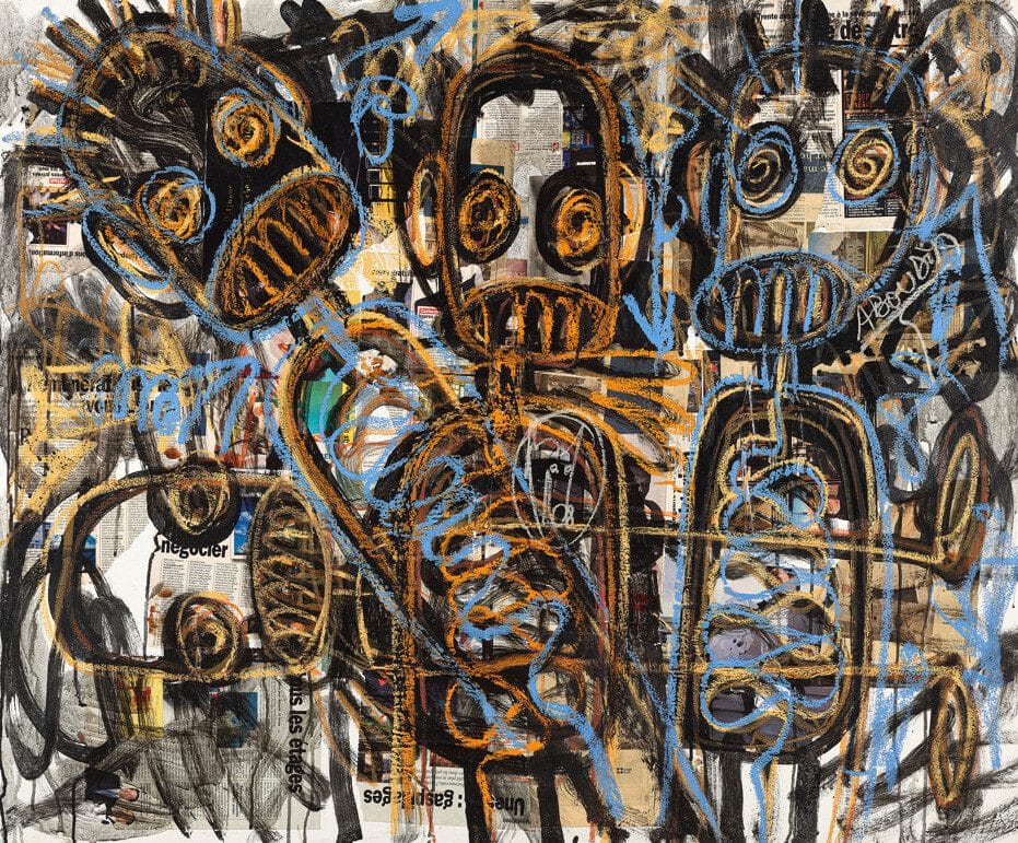 Aboudia Abdoulaye Diarrassouba (Ivorian, Born 1983), Untitled, 2014. Estimate: £30,000 - 50,000.