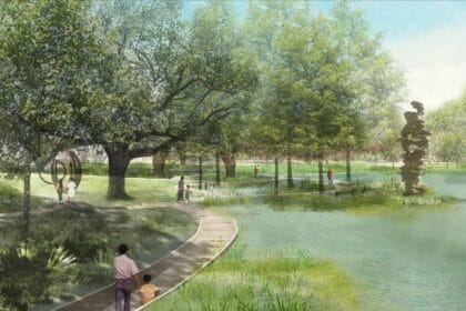 Rendering of Sydney and Walda Besthoff Sculpture Garden expansion. Image Courtesy of NOMA and Reed Hilderbrand.