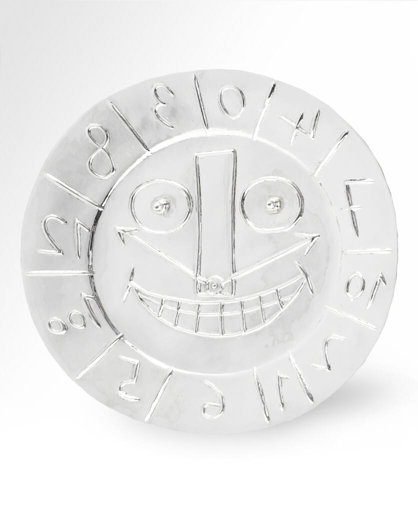 _Pablo picasso et France Hugo, Tete d horloge , plat en argent Estimates_30,000 - 50,000