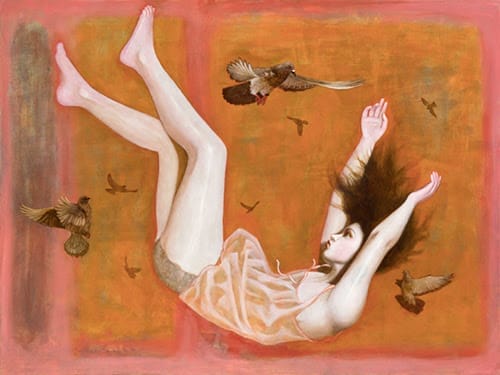 Deirdre Sullivan Beeman, Blown About The Sky, Oil and egg tempera on aluminum, 24 x 32"