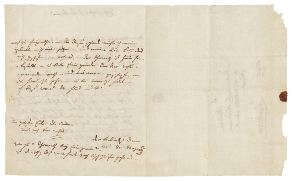 WOLFGANG AMADEUS MOZART (1756-1791), Autograph letter, signed, in German, (Vienna, shortly before 4 August 1782).

Estimate: £300,000–500,000/€350,000-570,000