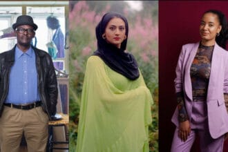 Left: Vanley Burke, Centre: Maryam Wahid photographed by John Boaz. Right: Ayesha Jones, photographed by Mandip Singh Seehra.