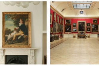 Left: A painting from The Classics at Bonhams: A talk on Representations of Dogs in the Classics, July 4. Right: The Great Gallery at The Wallace Collection © The Trustees of the Wallace Collection.