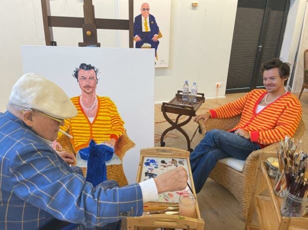 David Hockney Painting Harry Styles