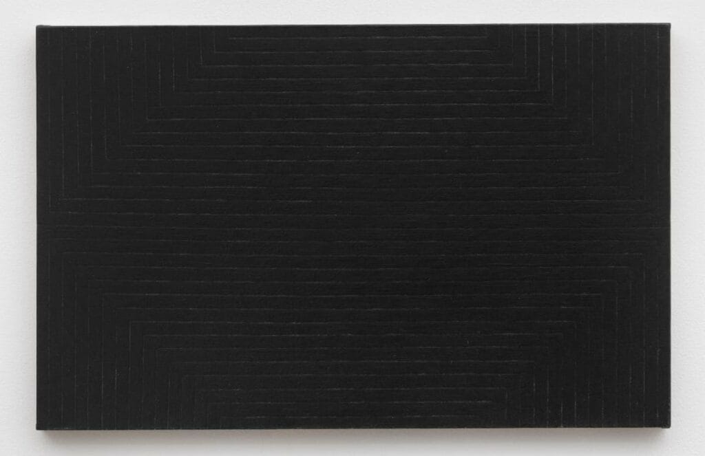 (RP-1163) Richard Pettibone, Frank Stella, 'Bethlehem's Hospital', 1959, 1988-90

Oil on canvas

10 1/2 x 16 1/2 inches (26.7 x 41.9 centimeters)