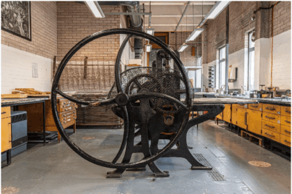 Flatbed printing press, Wolverhampton School of Art. Photo by Tod Jones. Image courtesy Ikon.