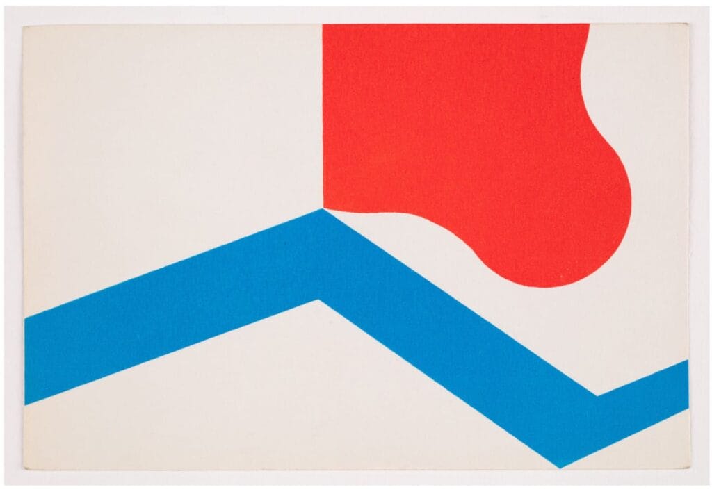 Takesada Matsutani and Kate Van Houten Untitled
1969
Silkscreen on offset paper10 × 15 cm / 4 × 6 in
© Takesada Matsutani and Kate Van Houten Courtesy the artists