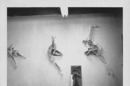 ‘Sparkle knots’ in the artist’s Baxter Street studio, New York City, 1972 © Lynda Benglis. Licensed by VAGA at Artists Rights Society (ARS), NY. Photo: Lynda Benglis.