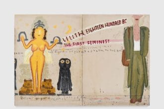 Rose Wylie, Lilith and Gucci Boy, 2024. © Rose Wylie. Courtesy the artist and David Zwirner.