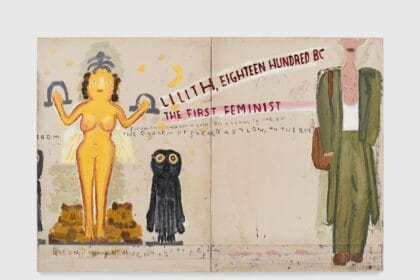 Rose Wylie, Lilith and Gucci Boy, 2024. © Rose Wylie. Courtesy the artist and David Zwirner.