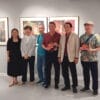 相片人物由左至右排列順序：Artspace K策展人李宇涵、董事長陳國慈、藝術家黃孝逵、沈平、王秋童和朱達誠