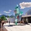 Visualisation of Yinka Shonibare CBE, Wind Sculpture (TG) II, 2024 and the Almaty Museum of Arts East Entrance.
Visual render by Chapman Taylor. © Yinka Shonibare CBE.